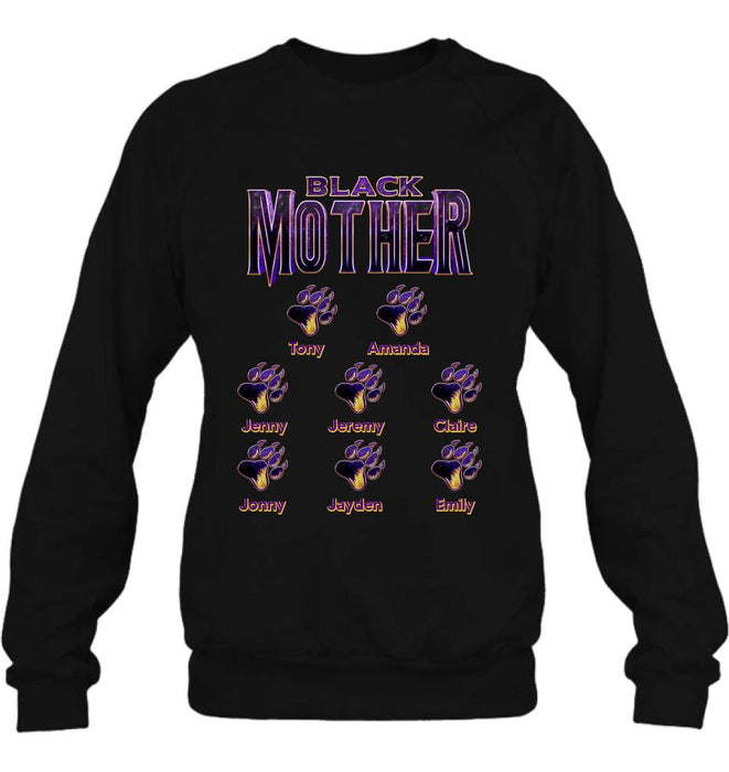 Personalized Black Mother Shirt - Up to 8 Children - Gift Idea For Mother/Grandmother, Mother's Day Gift Mother's Day
