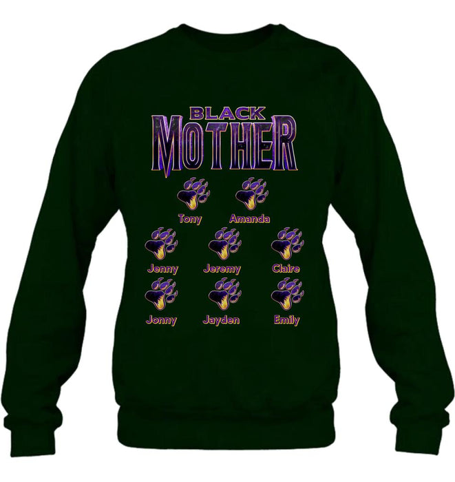 Personalized Black Mother Shirt - Up to 8 Children - Gift Idea For Mother/Grandmother, Mother's Day Gift Mother's Day
