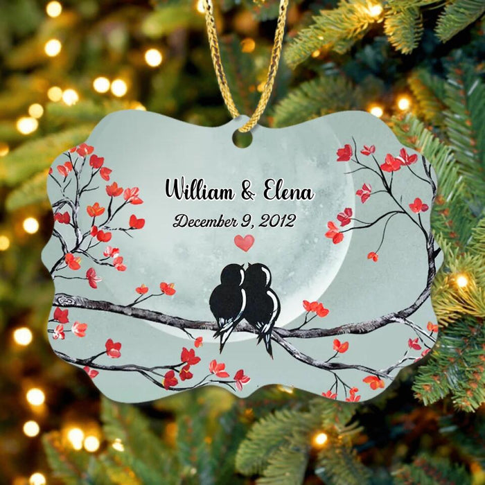 Personalized Couple Rectangle Wooden Ornament - Gift Idea For Family/Couple