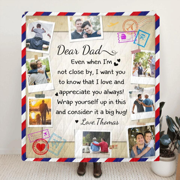 Personalized To Mom/ Dad Fleece Throw Blanket/Quilt - Upload Photo - Gift Idea For Mom/ Dad/ Christmas/ Birthday