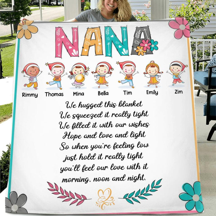 Personalized Grandma Fleece Blanket/Quilt - Best Gift For Grandma From Grandchildren