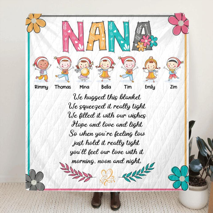 Personalized Grandma Fleece Blanket/Quilt - Best Gift For Grandma From Grandchildren