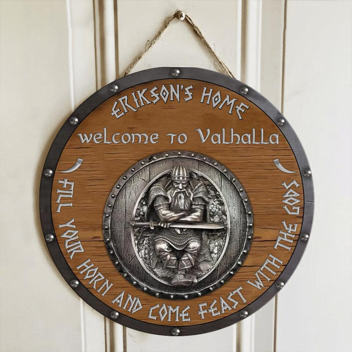 Personalized Viking Wooden Sign - Gift Idea For Viking Lovers - Welcome To Valhalla