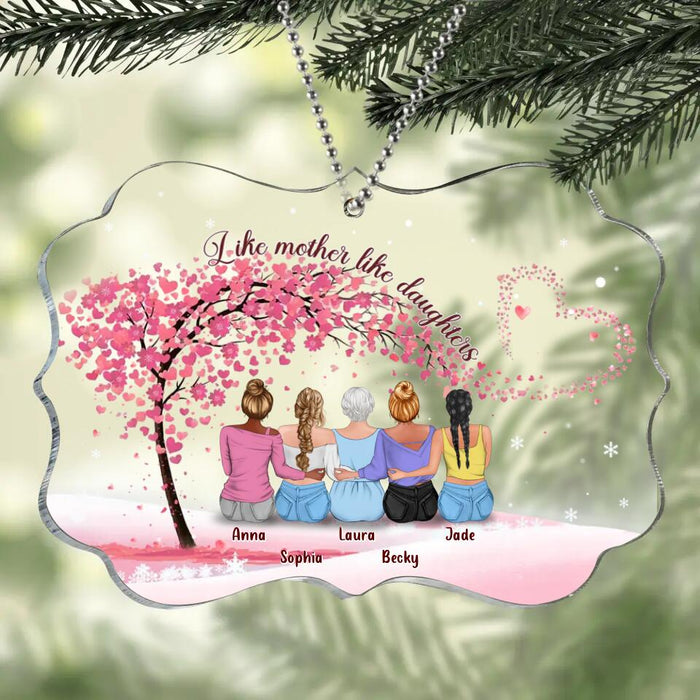 Personalized Mom & Daughters Rectangle Acrylic Ornament - Gift Idea For Mom/Mother's Day Gift Idea - Up to 4 Daughters - Like Mother Like Daughter
