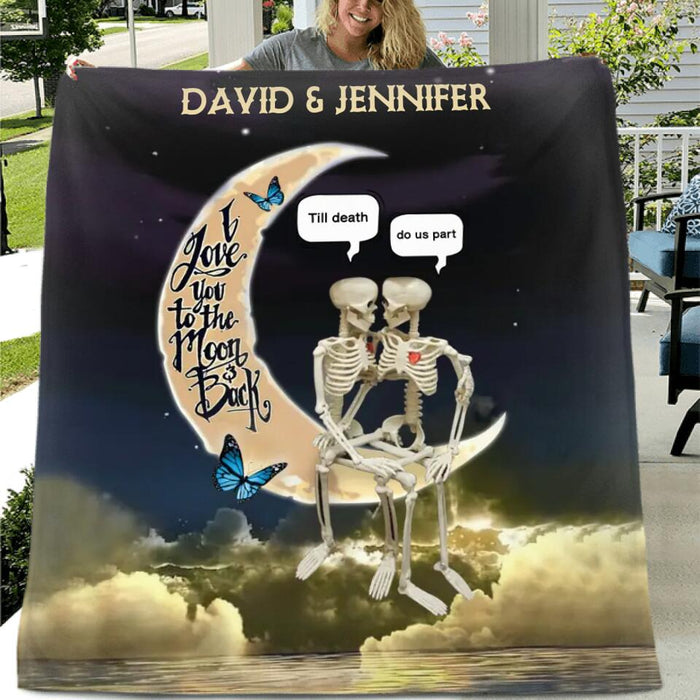 Personalized Skeleton Couple Quilt/Fleece Blanket - Gift Idea For Couple - Till Death Do Us Part