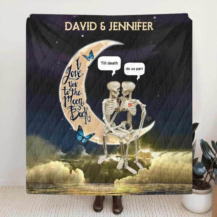 Personalized Skeleton Couple Quilt/Fleece Blanket - Gift Idea For Couple - Till Death Do Us Part