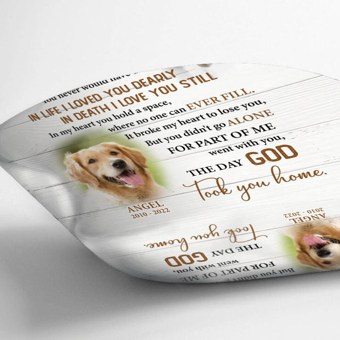 Personalized Memorial Pet Photo Pillow Cover/Quilt/Fleece Blanket - Memorial Gift Idea For Pet Lover - The Day God Took You Home