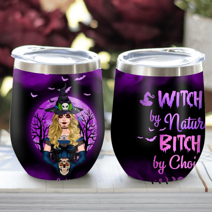 Personalized Witch Friend Wine Tumbler - Up to 3 Girls - Gift For Halloween/Friends/Besties - Witches By Nature