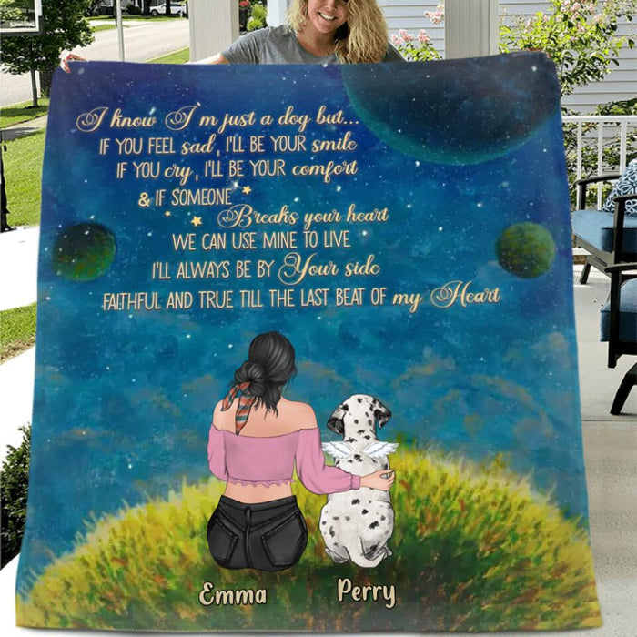 Personalized Memorial Pet Mom Quilt/Fleece Blanket - Gift Idea For Dog/Cat Lovers - Up to 3 Pets - I'll Always Be By Your Side