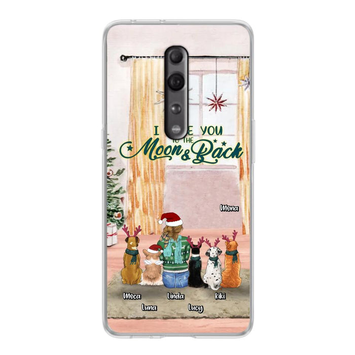 Personalized Christmas Dog Mom Phone Case - Up to 5 Dogs - Gift Idea For Dog Lover/Dog Mom - I Love You To The Moon & Back - Case For Oppo, Xiaomi & Huawei