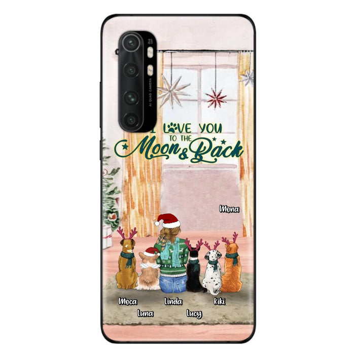 Personalized Christmas Dog Mom Phone Case - Up to 5 Dogs - Gift Idea For Dog Lover/Dog Mom - I Love You To The Moon & Back - Case For Oppo, Xiaomi & Huawei
