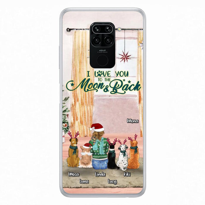 Personalized Christmas Dog Mom Phone Case - Up to 5 Dogs - Gift Idea For Dog Lover/Dog Mom - I Love You To The Moon & Back - Case For Oppo, Xiaomi & Huawei