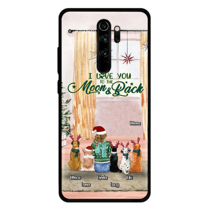 Personalized Christmas Dog Mom Phone Case - Up to 5 Dogs - Gift Idea For Dog Lover/Dog Mom - I Love You To The Moon & Back - Case For Oppo, Xiaomi & Huawei
