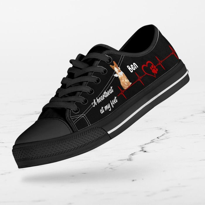 Personalized Dog Sneakers - Gift Idea For Dog Lovers - Up to 3 Dogs - A Heart Beat At My Feet