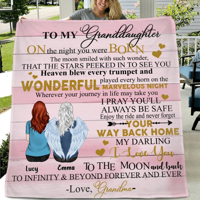 Personalized To My Granddaughter Fleece Throw Blanket/Quilt - Gift Idea For Granddaughter - On The Night You Were Born
