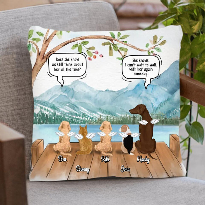 Personalized Memorial Pet Quilt/Fleece Blanket/Pillow Cover - Up to 5 Pets - Memorial Gift Idea For Dog/Cat Lovers - I Can't Wait To Walk With Her Again Someday