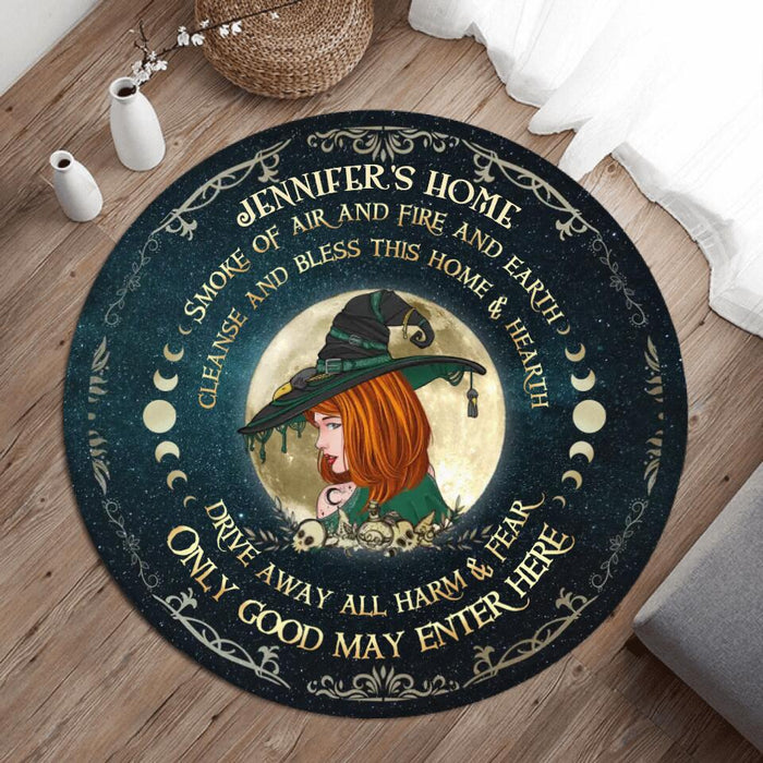 Personalized Witch Round Rug - Gift Idea For Witch Lovers/Halloween - Only Good May Enter Here