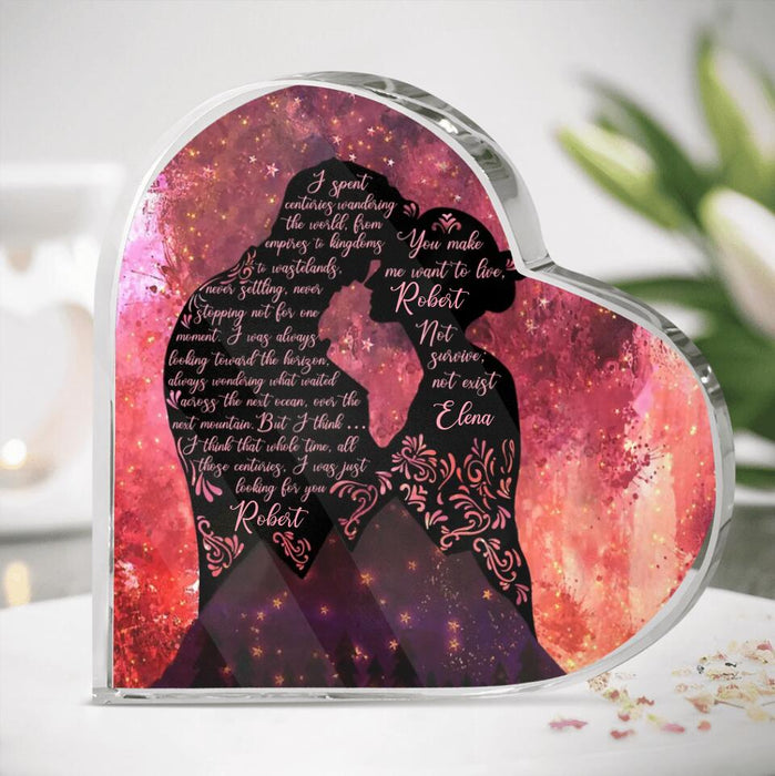 Personalized Couple Acrylic Plaque - Gift Idea For Couple/Husband & Wife - You Make Me Want To Live