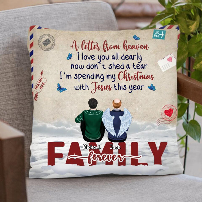 Personalized Memorial Family Pillow Cover/Fleece/Quilt Blanket - Up to 5 People - Memorial Gift For Family Members - A Letter From Heaven