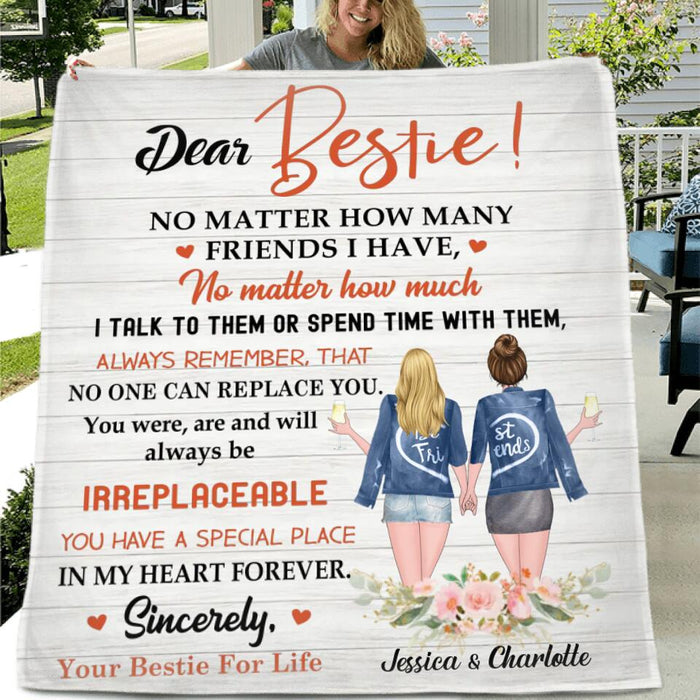 Personalized Dear Bestie Fleece Throw Blanket/Quilt - Gift Idea For Friend/Bestie - You Have A Special Place In My Heart Forever