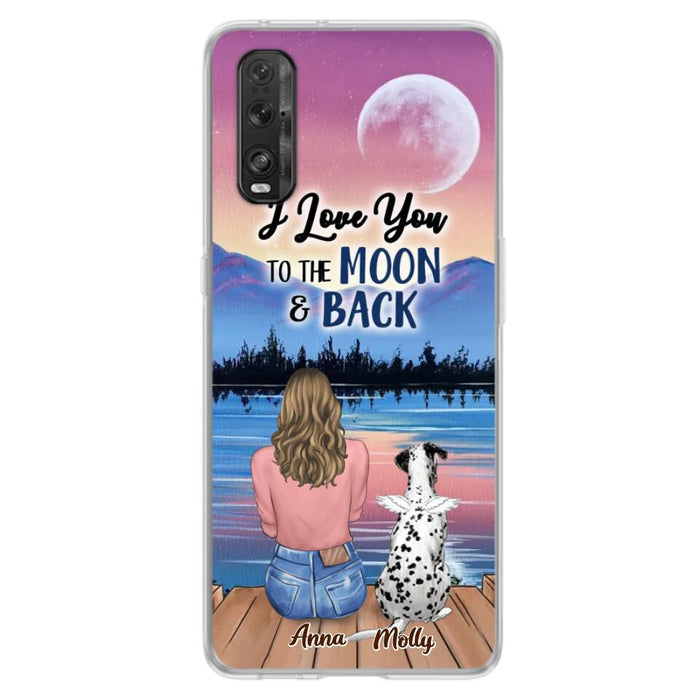 Personalized Memorial Pet Phone Case - Up to 4 Pets - Gift For Dog/Cat Lover - I Love You To The Moon & Back - Case For Xiaomi, Oppo And Huawei