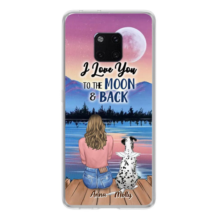 Personalized Memorial Pet Phone Case - Up to 4 Pets - Gift For Dog/Cat Lover - I Love You To The Moon & Back - Case For Xiaomi, Oppo And Huawei