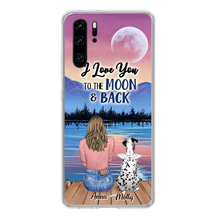 Personalized Memorial Pet Phone Case - Up to 4 Pets - Gift For Dog/Cat Lover - I Love You To The Moon & Back - Case For Xiaomi, Oppo And Huawei