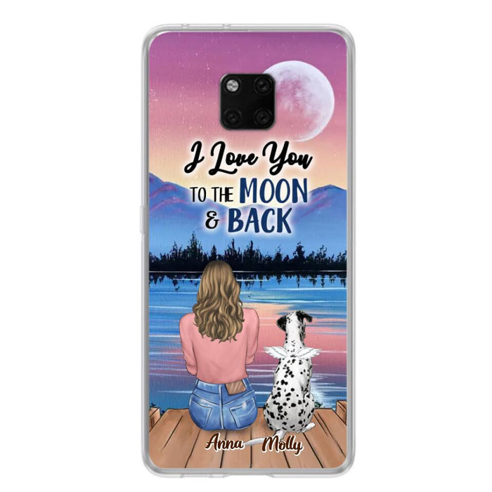 Personalized Memorial Pet Phone Case - Up to 4 Pets - Gift For Dog/Cat Lover - I Love You To The Moon & Back - Case For Xiaomi, Oppo And Huawei