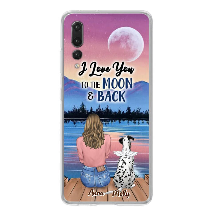 Personalized Memorial Pet Phone Case - Up to 4 Pets - Gift For Dog/Cat Lover - I Love You To The Moon & Back - Case For Xiaomi, Oppo And Huawei