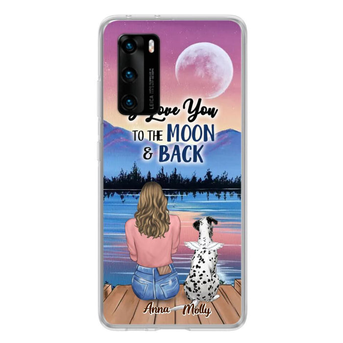 Personalized Memorial Pet Phone Case - Up to 4 Pets - Gift For Dog/Cat Lover - I Love You To The Moon & Back - Case For Xiaomi, Oppo And Huawei
