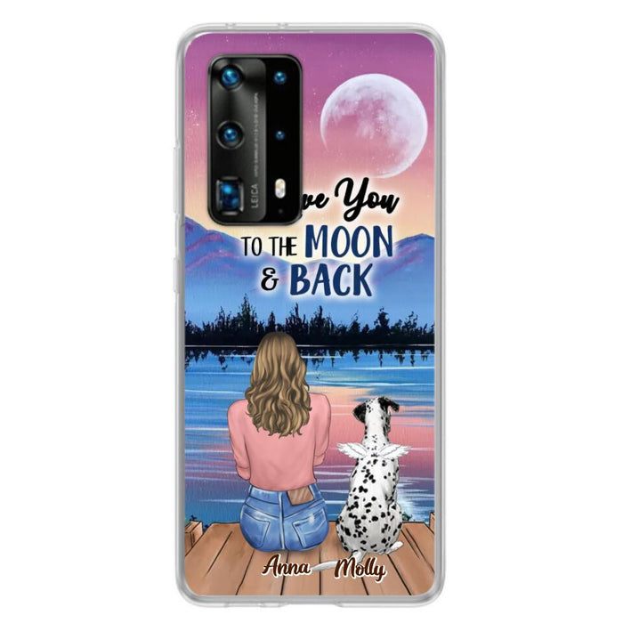 Personalized Memorial Pet Phone Case - Up to 4 Pets - Gift For Dog/Cat Lover - I Love You To The Moon & Back - Case For Xiaomi, Oppo And Huawei