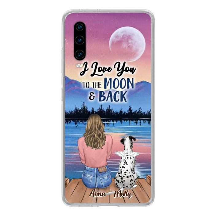 Personalized Memorial Pet Phone Case - Up to 4 Pets - Gift For Dog/Cat Lover - I Love You To The Moon & Back - Case For Xiaomi, Oppo And Huawei