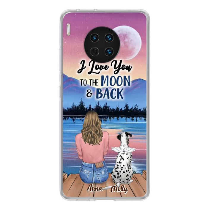 Personalized Memorial Pet Phone Case - Up to 4 Pets - Gift For Dog/Cat Lover - I Love You To The Moon & Back - Case For Xiaomi, Oppo And Huawei
