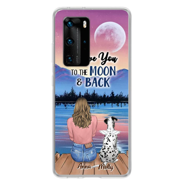Personalized Memorial Pet Phone Case - Up to 4 Pets - Gift For Dog/Cat Lover - I Love You To The Moon & Back - Case For Xiaomi, Oppo And Huawei