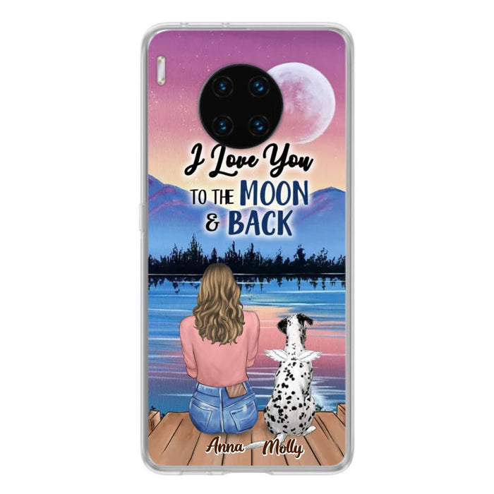 Personalized Memorial Pet Phone Case - Up to 4 Pets - Gift For Dog/Cat Lover - I Love You To The Moon & Back - Case For Xiaomi, Oppo And Huawei