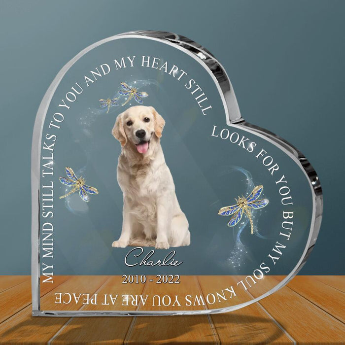 Personalized Memorial Pets Photo Acrylic Plaque - Upload Photo - My Mind Still Talks To You And My Heart Still