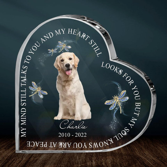 Personalized Memorial Pets Photo Acrylic Plaque - Upload Photo - My Mind Still Talks To You And My Heart Still