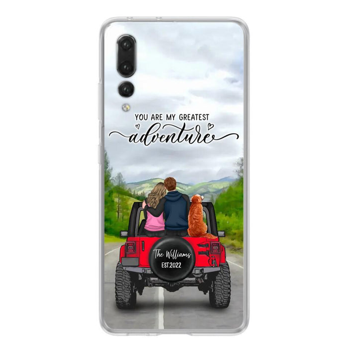 Personalized Off-Road Couple Phone Case - Couple With Up to 4 Dogs - Gift Idea For Couple/ Dog Lover - You Are My Greatest Adventure - Case For Xiaomi, Oppo And Huawei