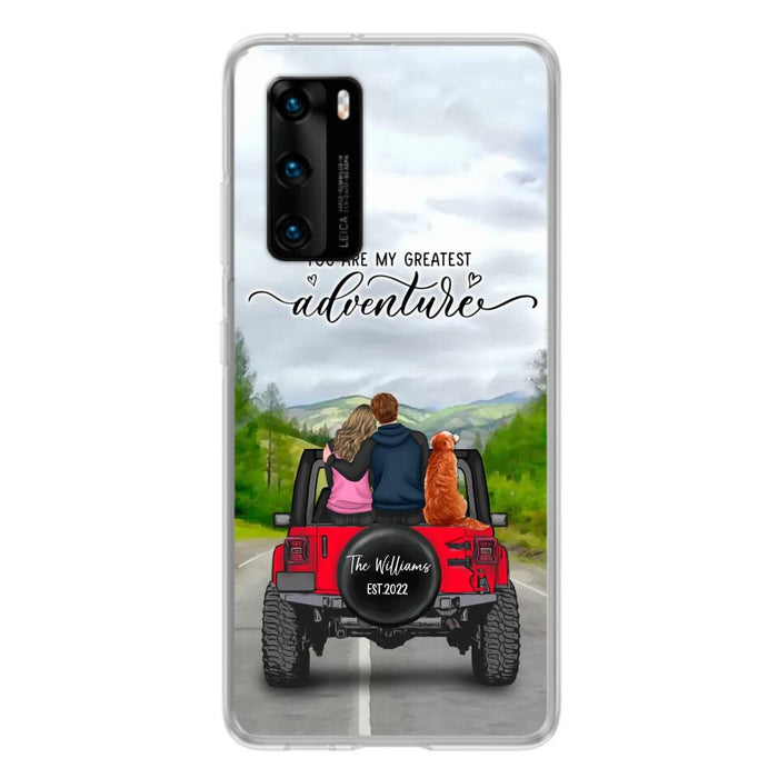 Personalized Off-Road Couple Phone Case - Couple With Up to 4 Dogs - Gift Idea For Couple/ Dog Lover - You Are My Greatest Adventure - Case For Xiaomi, Oppo And Huawei