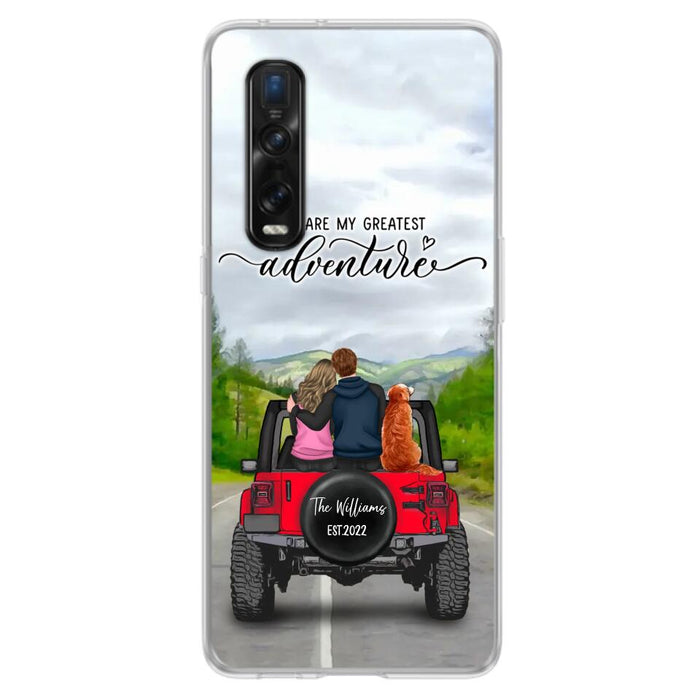Personalized Off-Road Couple Phone Case - Couple With Up to 4 Dogs - Gift Idea For Couple/ Dog Lover - You Are My Greatest Adventure - Case For Xiaomi, Oppo And Huawei
