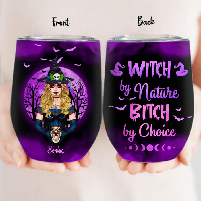 Personalized Witch Friend Wine Tumbler - Up to 3 Girls - Gift For Halloween/Friends/Besties - Witches By Nature