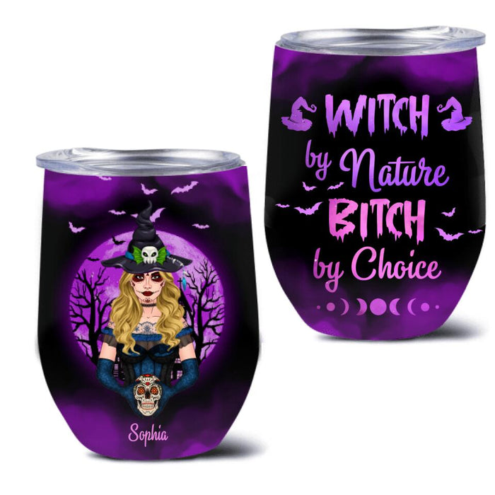 Personalized Witch Friend Wine Tumbler - Up to 3 Girls - Gift For Halloween/Friends/Besties - Witches By Nature