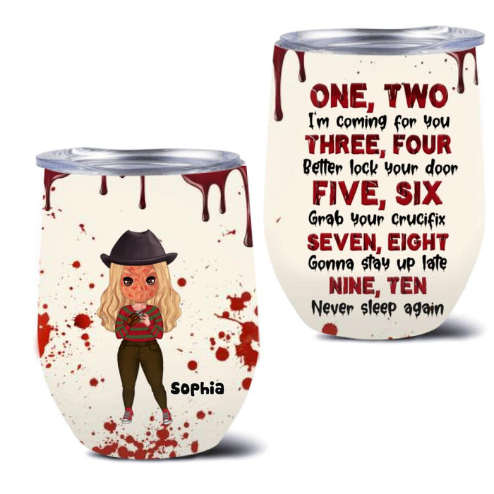 Personalized Horror Wine Tumbler - Gift Idea For Halloween/Birthday - I'm Coming For You