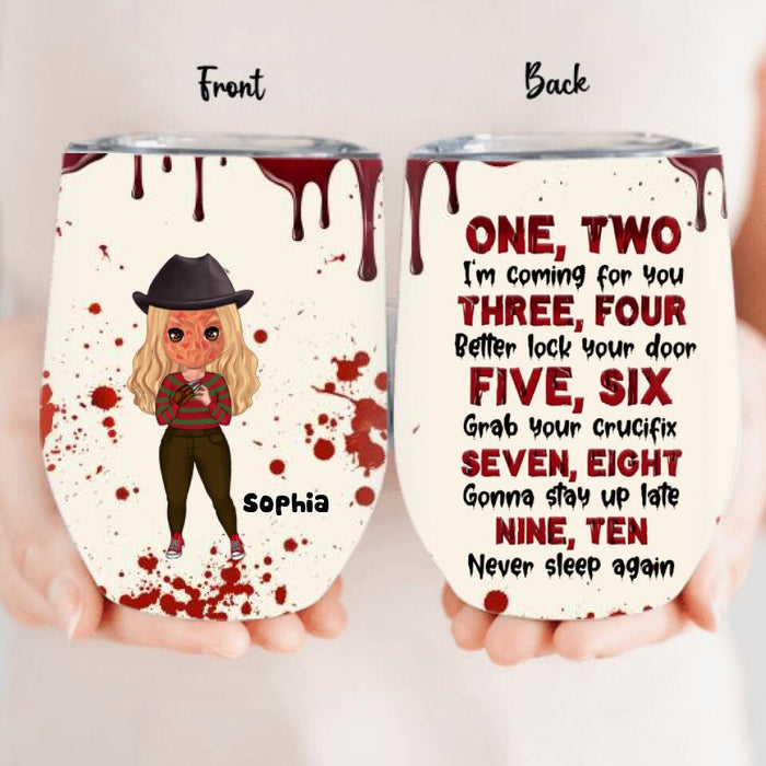 Personalized Horror Wine Tumbler - Gift Idea For Halloween/Birthday - I'm Coming For You