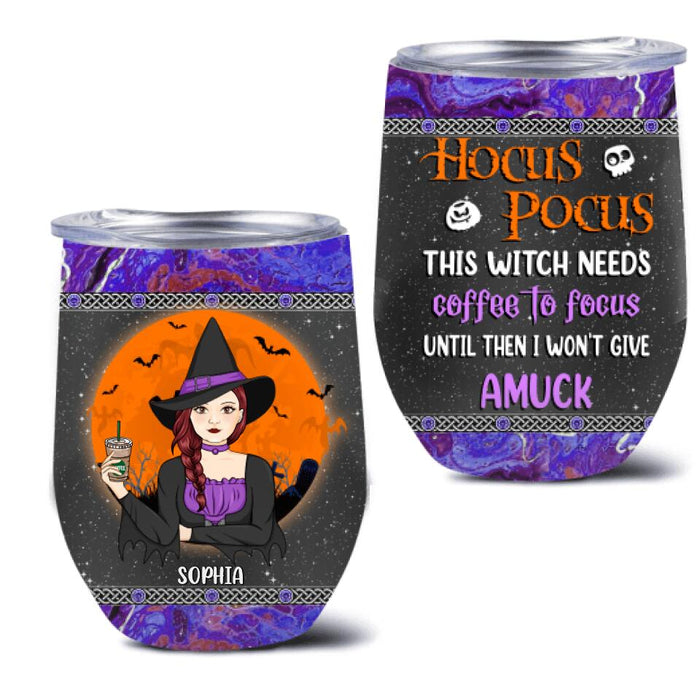 Personalized Witch Wine Tumbler - Halloween Gift Idea For Friends - Hocus Pocus