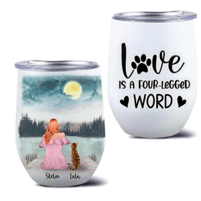Personalized Pet Mom Wine Tumbler - Mom With Up to 4 Pets - Best Gift For Cat/Dog Lover - FD19NO