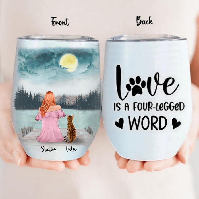 Personalized Pet Mom Wine Tumbler - Mom With Up to 4 Pets - Best Gift For Cat/Dog Lover - FD19NO