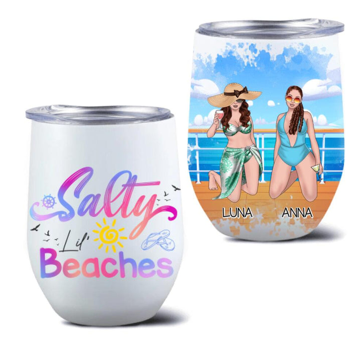 Personalized Cruising Friends Wine Tumbler - Up to 4 People - Gift Idea For Friends - Salty Lil' Beaches