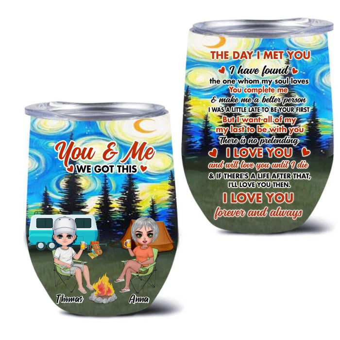 Personalized Couple Camping Wine Tumbler - Gift Idea For Camping Lover - I Love You Forever And Always
