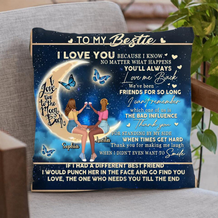 Personalized Besties Fleece Throw Blanket/Quilt/Pillow Cover - Gift Idea For Best Friends/Besties - To My Bestie